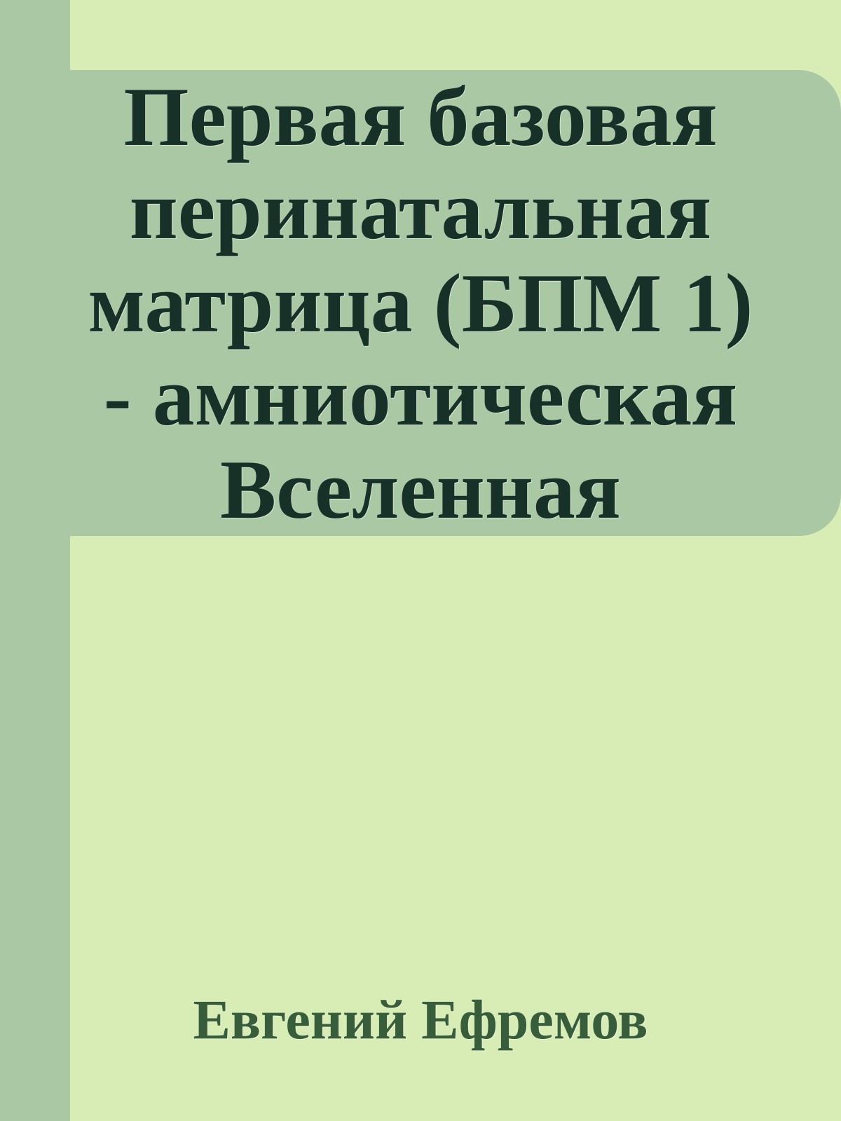 Первая базовая перинатальная матрица (БПМ 1) - амниотическая Вселенная