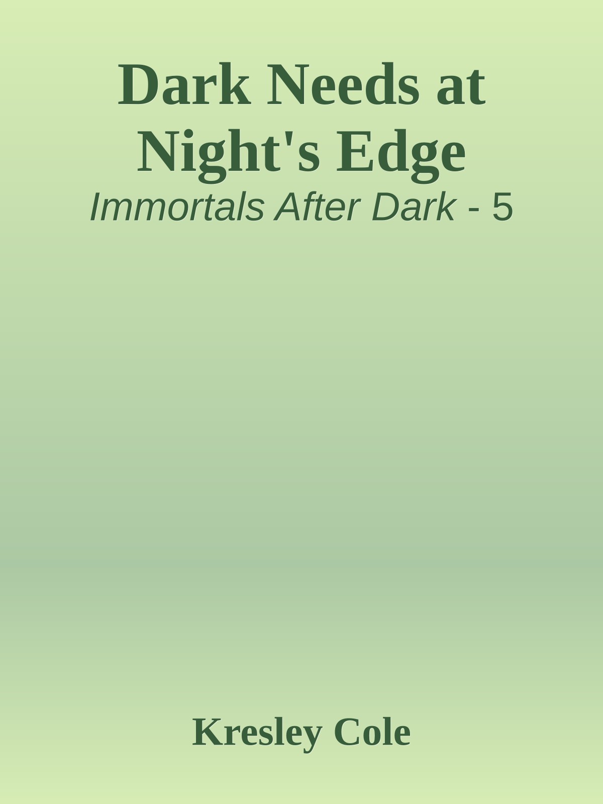 Dark Needs at Night's Edge