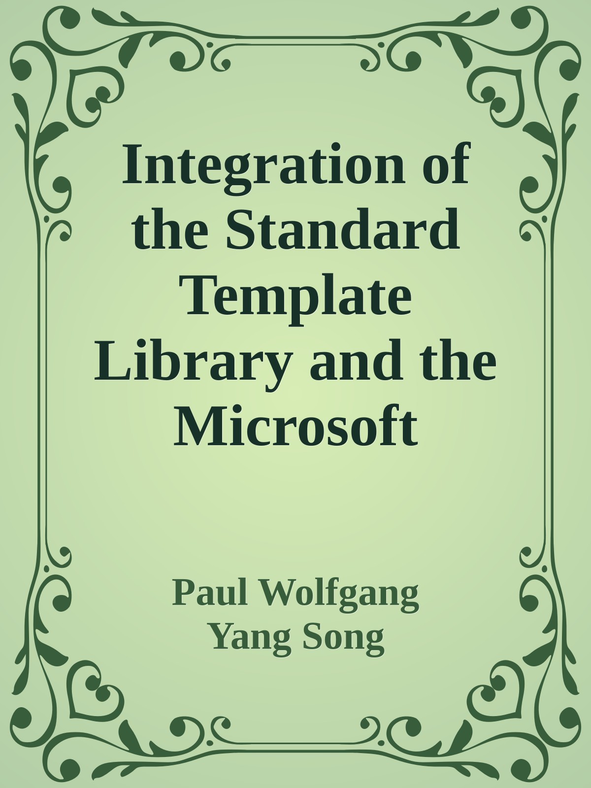 Integration of the Standard Template Library and the Microsoft Foundation Class