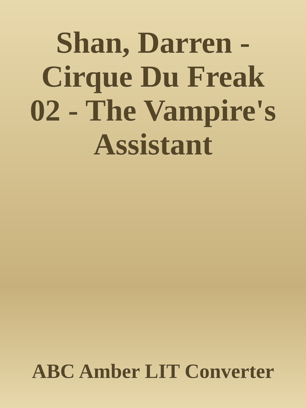 Shan, Darren - Cirque Du Freak 02 - The Vampire's Assistant