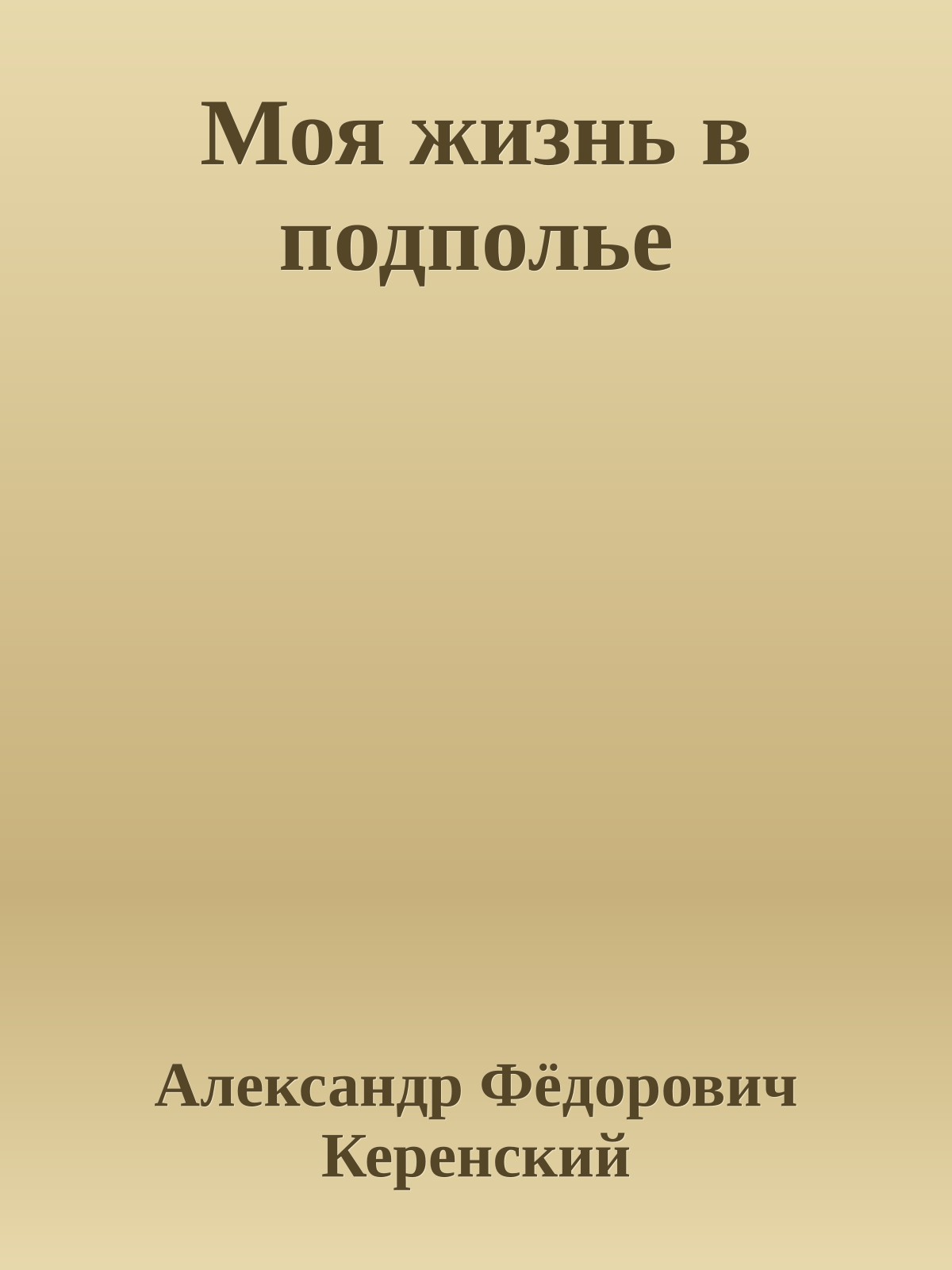 Моя жизнь в подполье