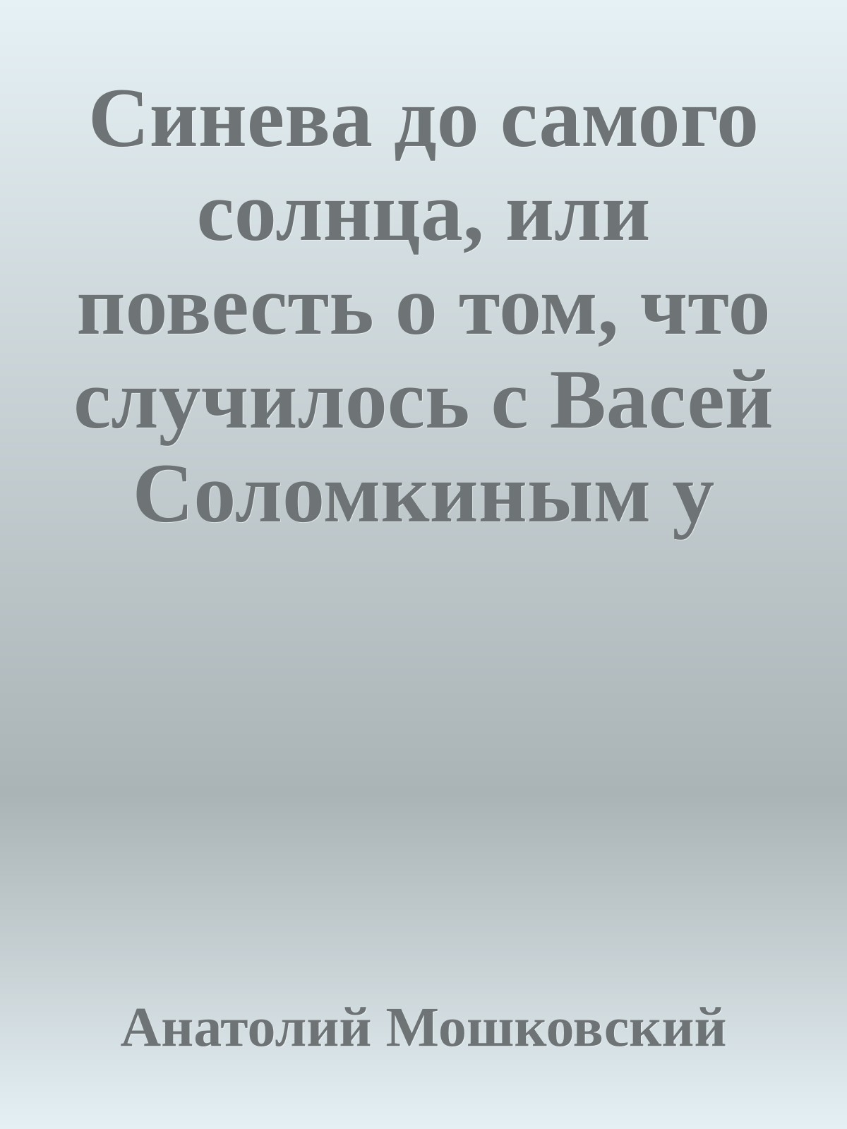 Синева до самого солнца, или повесть о том, что случилось с Васей Соломкиным у давно потухшего вулкана
