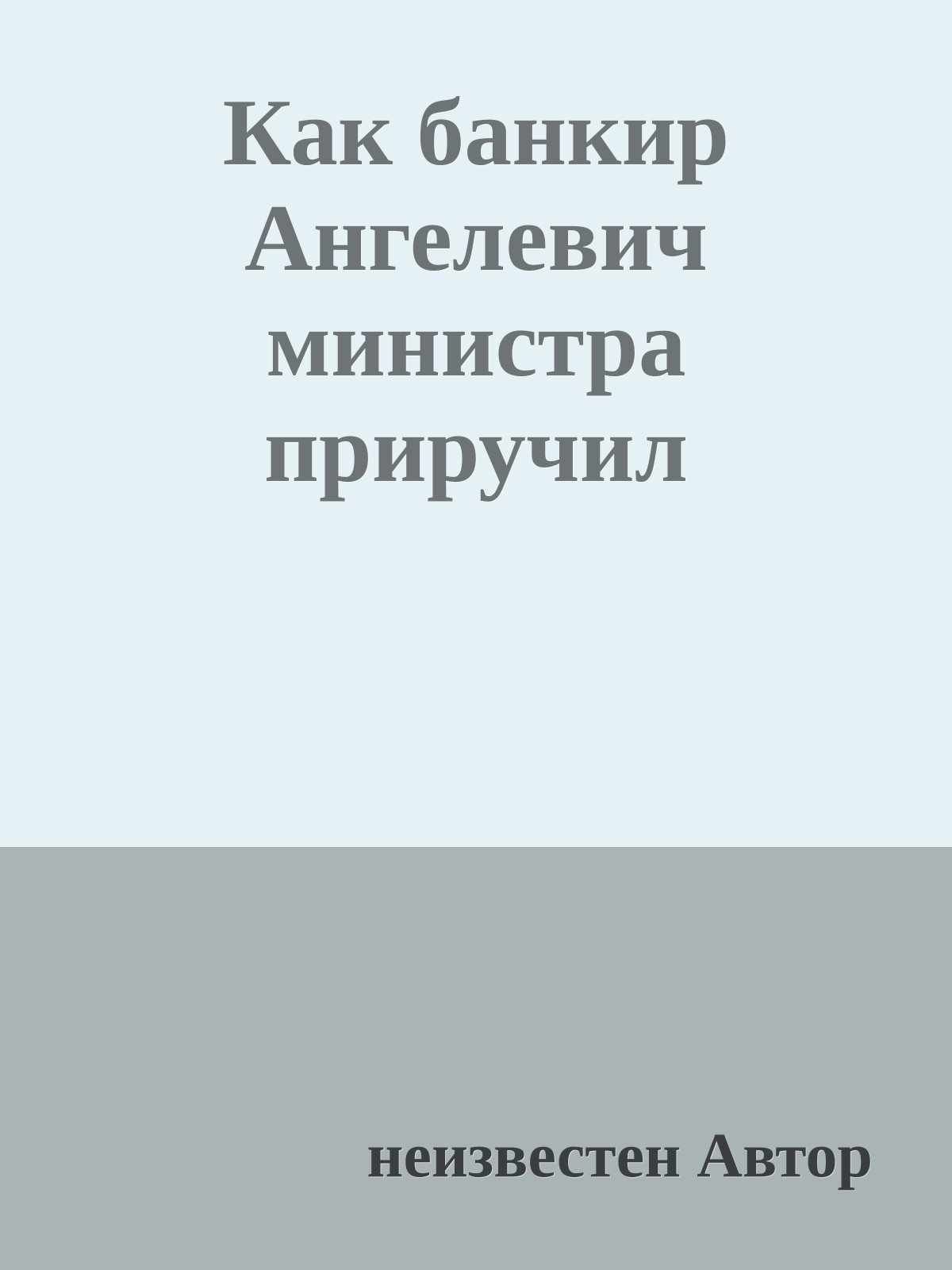 Как банкир Ангелевич министра приручил
