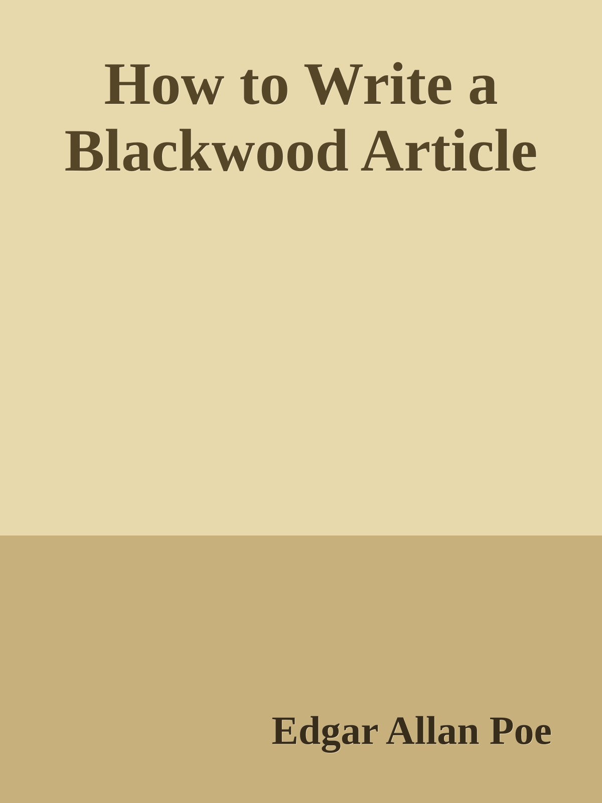 How to Write a Blackwood Article