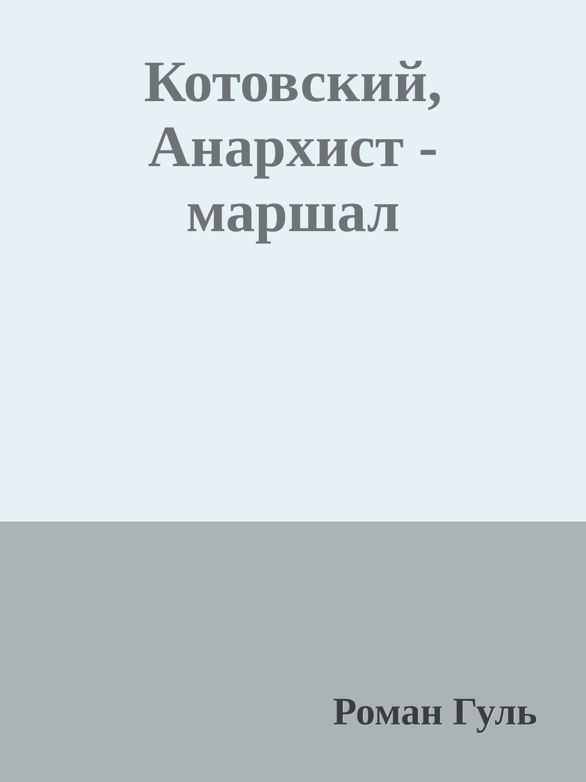 Котовский, Анархист - маршал