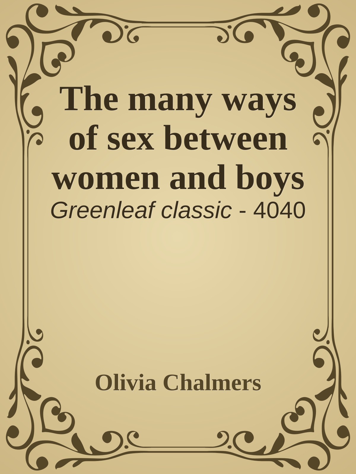 The many ways of sex between women and boys