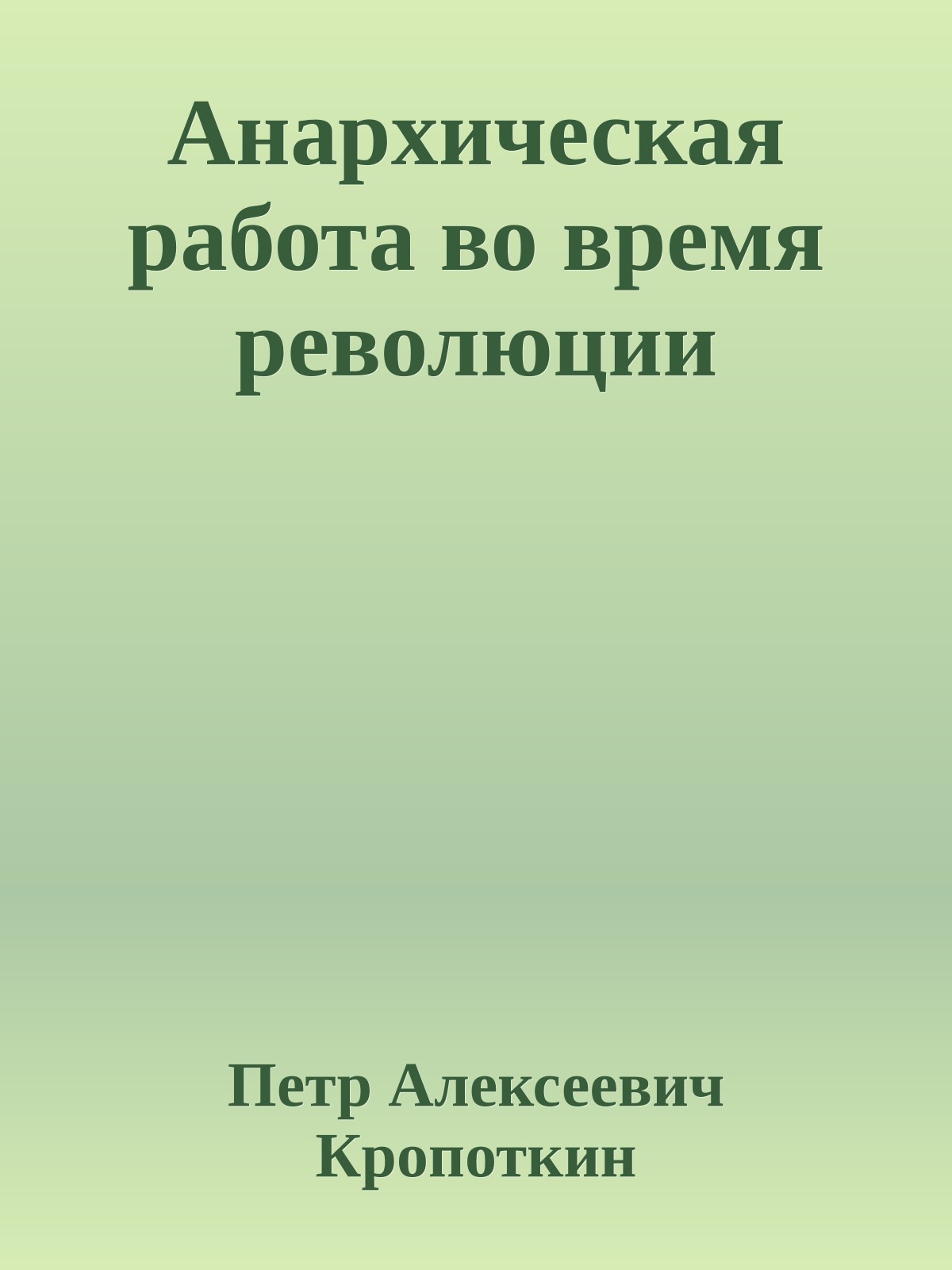 Анархическая работа во время революции