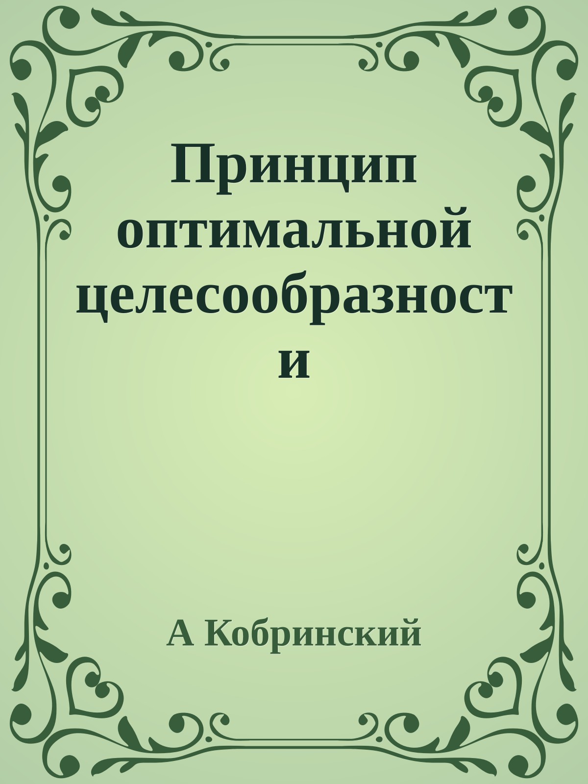 Принцип оптимальной целесообразности
