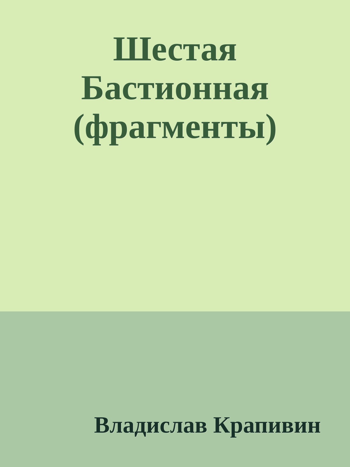 Шестая Бастионная (фрагменты)