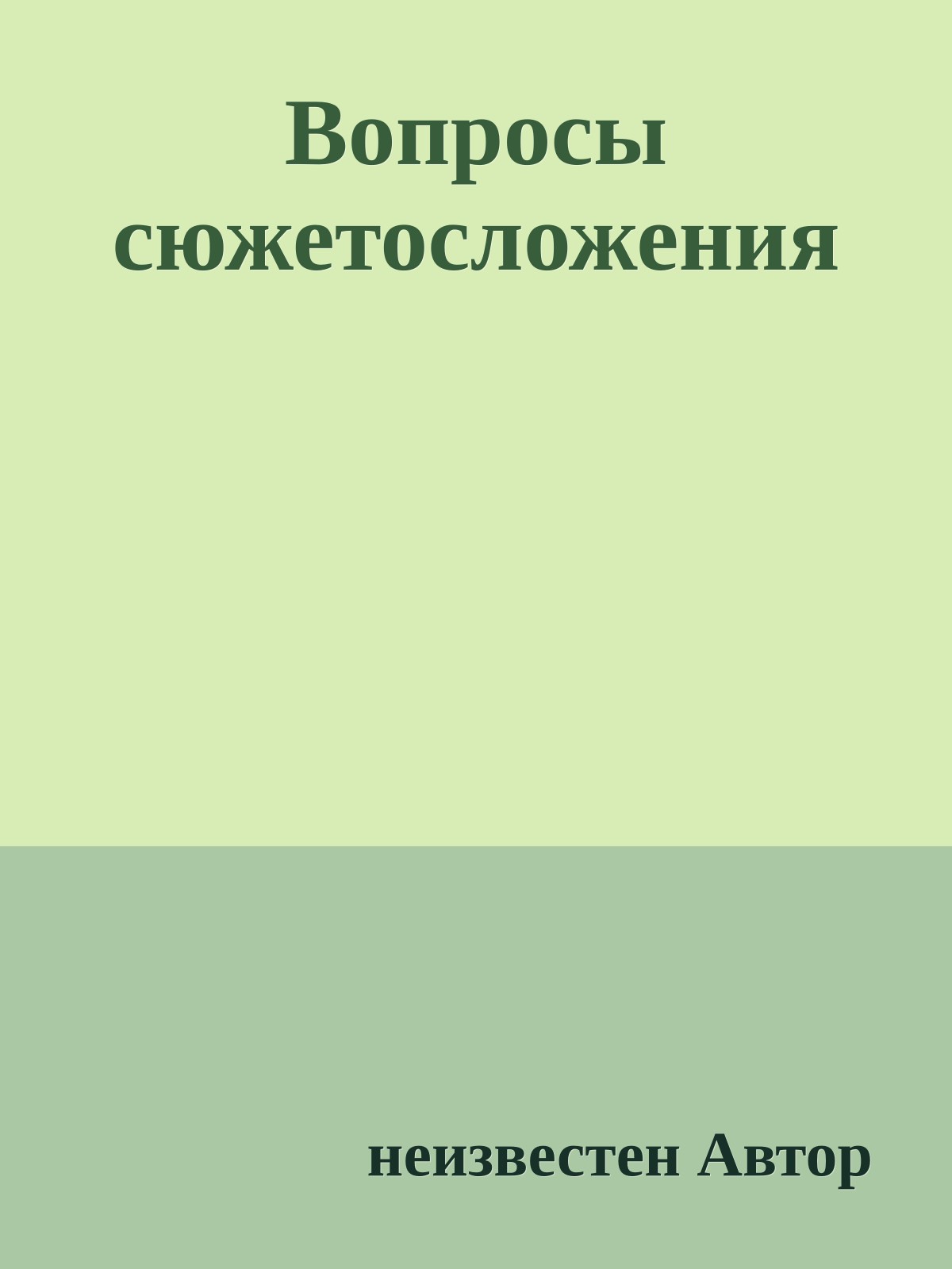 Вопросы сюжетосложения