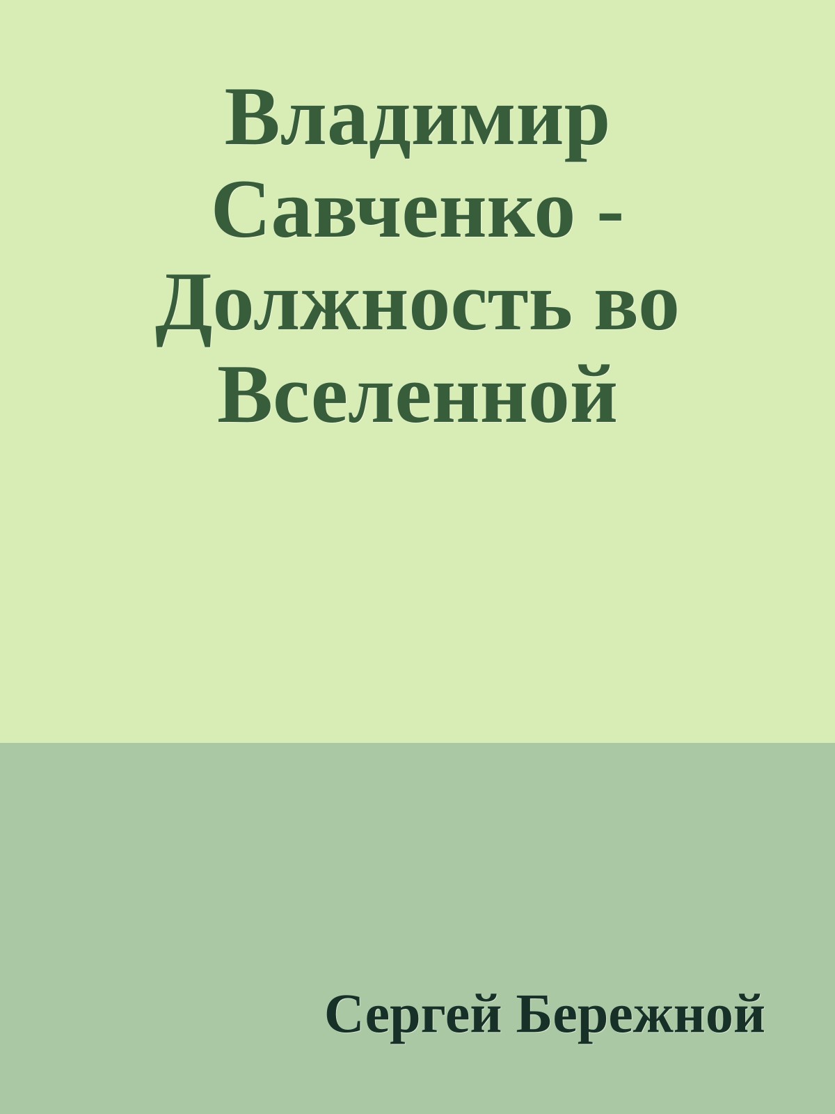 Владимир Савченко - Должность во Вселенной