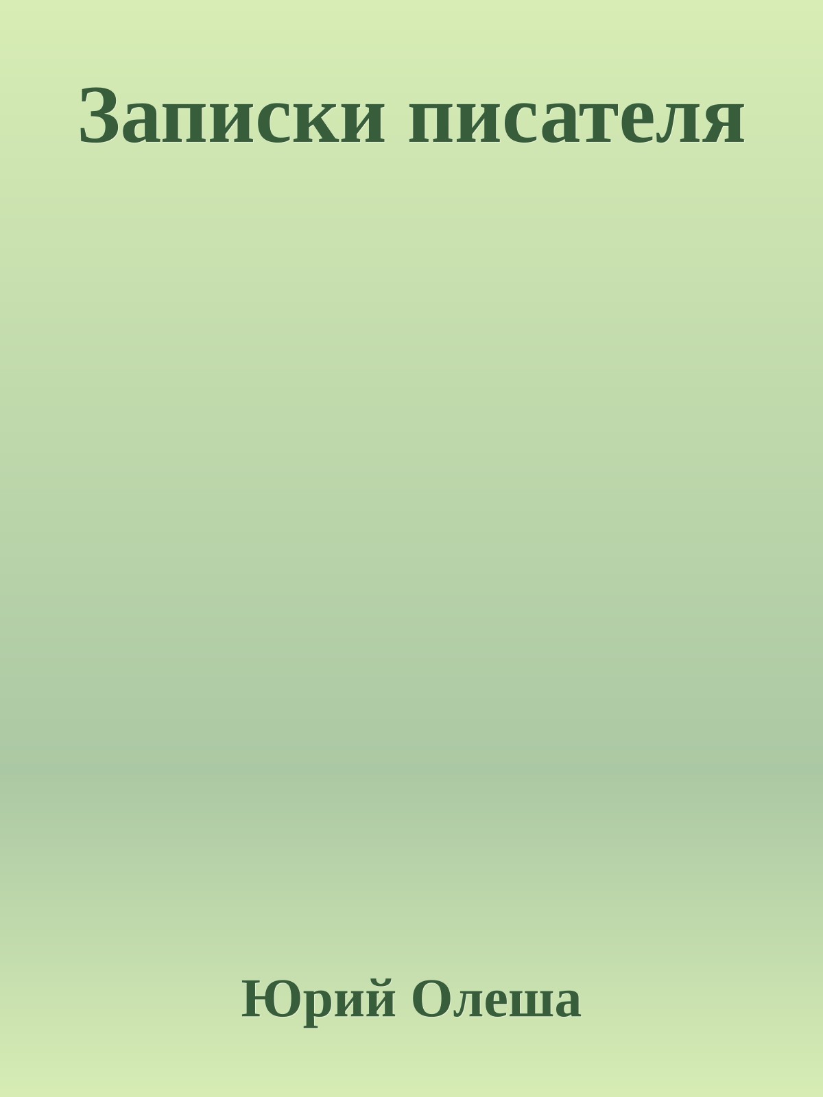 Записки писателя