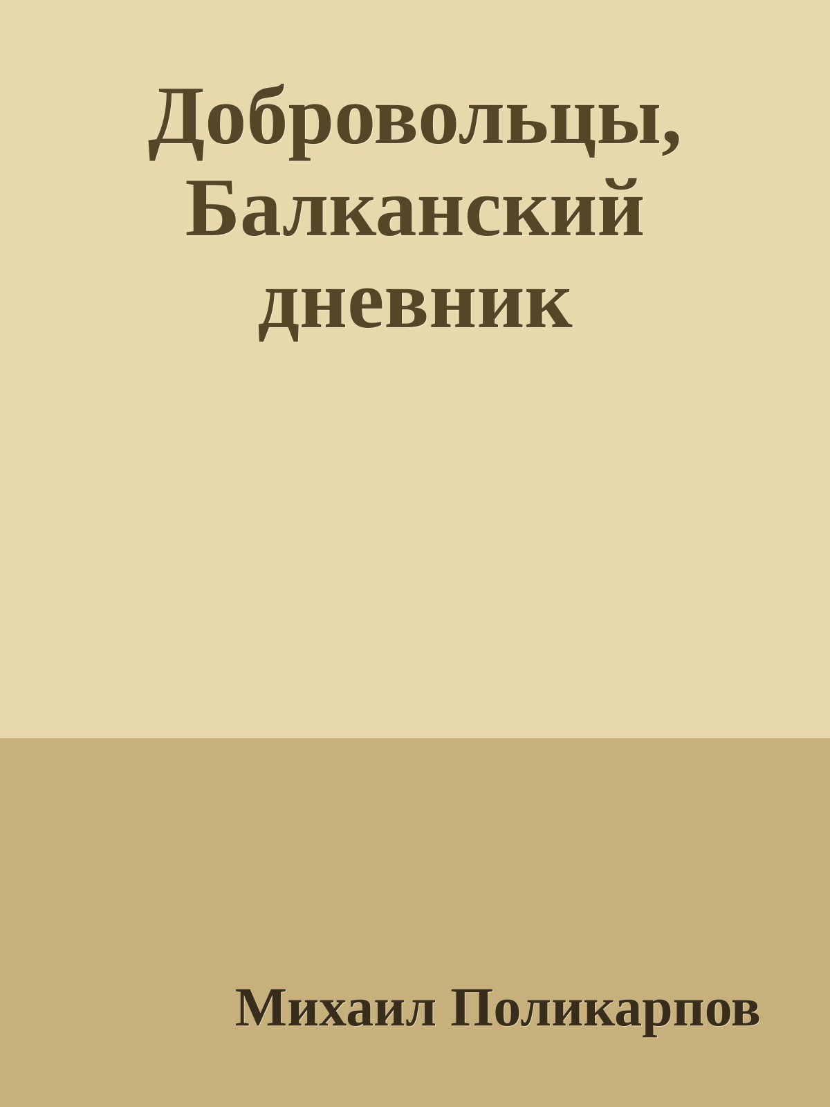 Добровольцы, Балканский дневник
