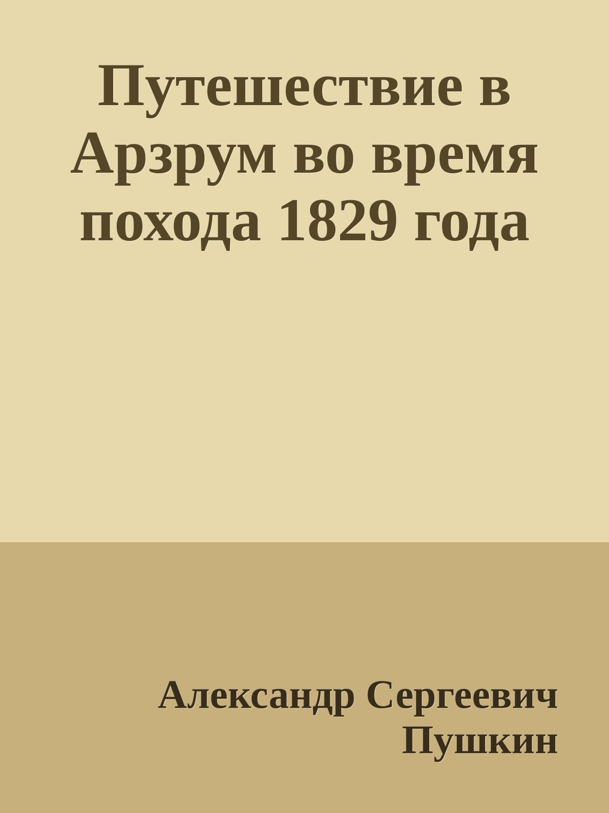 Путешествие в Арзрум во время похода 1829 года