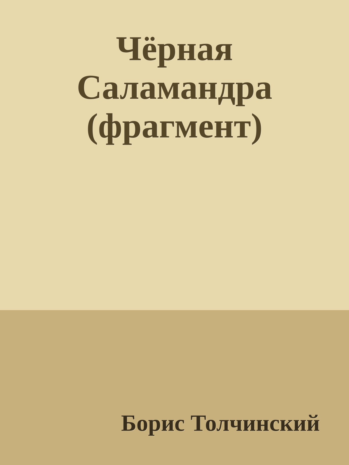 Чёрная Саламандра (фрагмент)