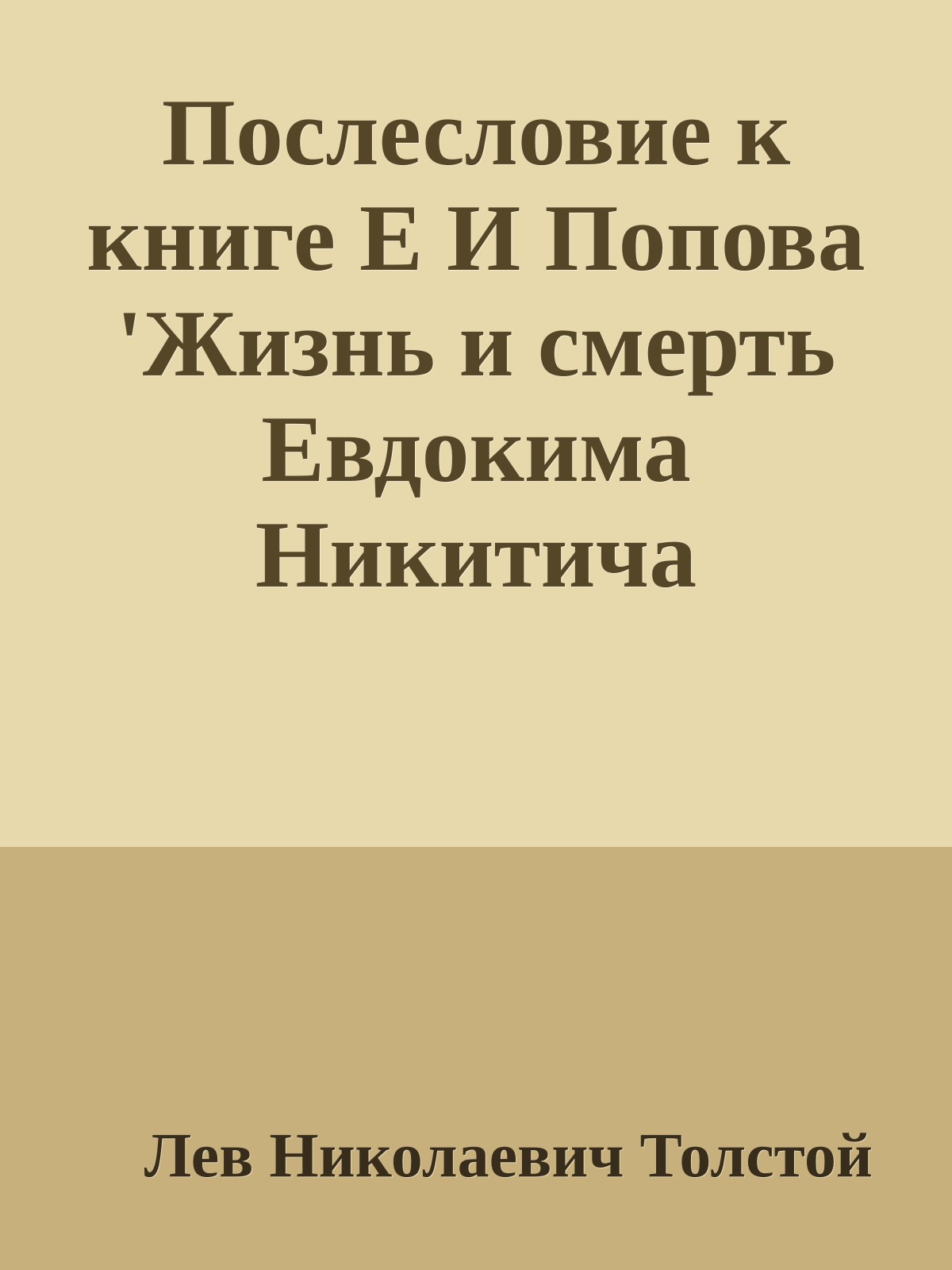 Послесловие к книге Е И Попова 'Жизнь и смерть Евдокима Никитича Дрожжина, 1866-1894'