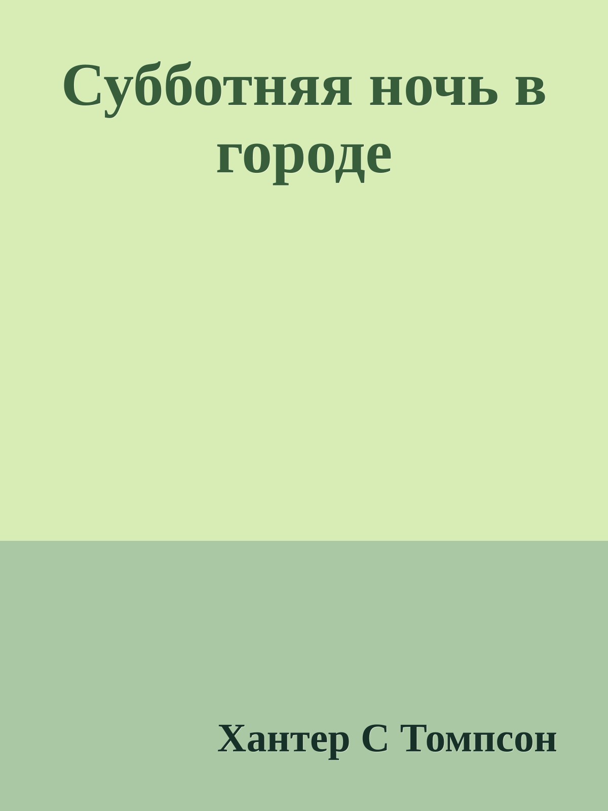 Субботняя ночь в городе