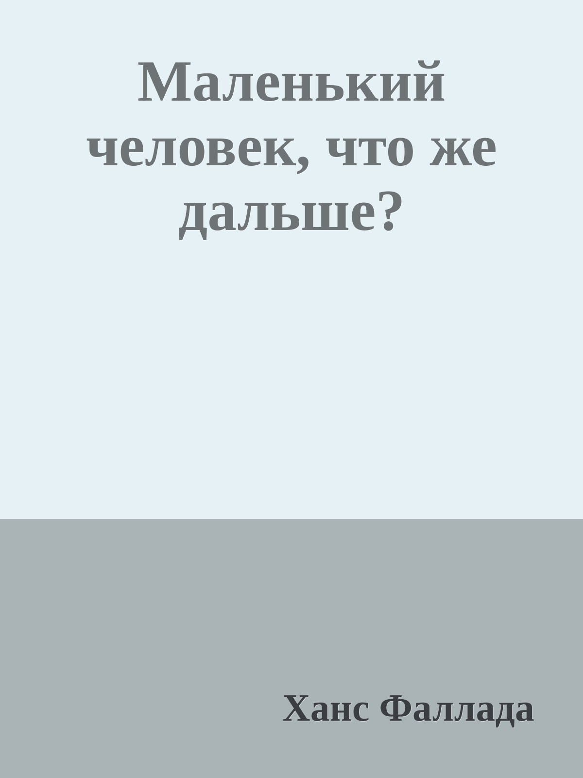 Маленький человек, что же дальше?