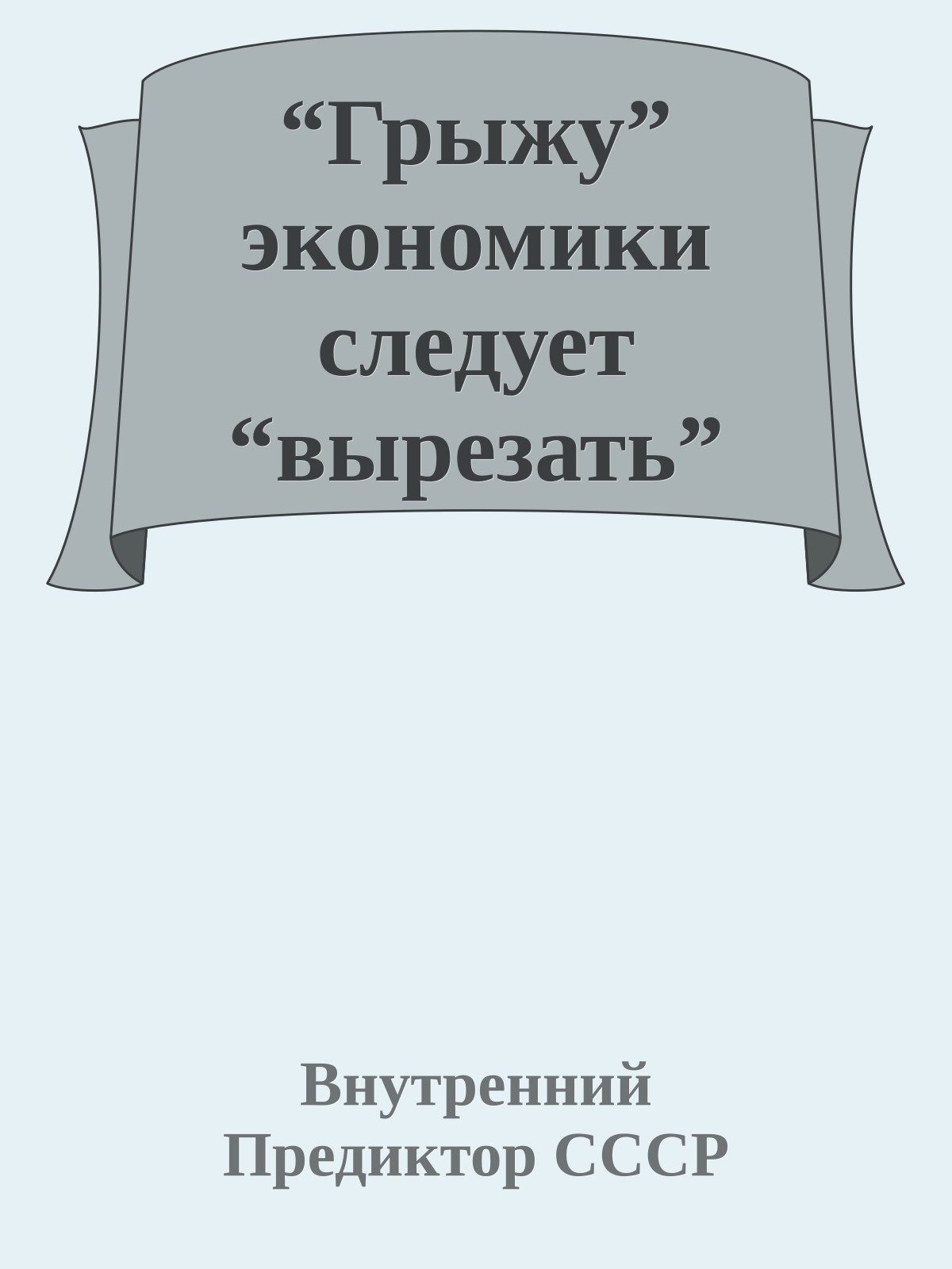 “Грыжу” экономики следует “вырезать”