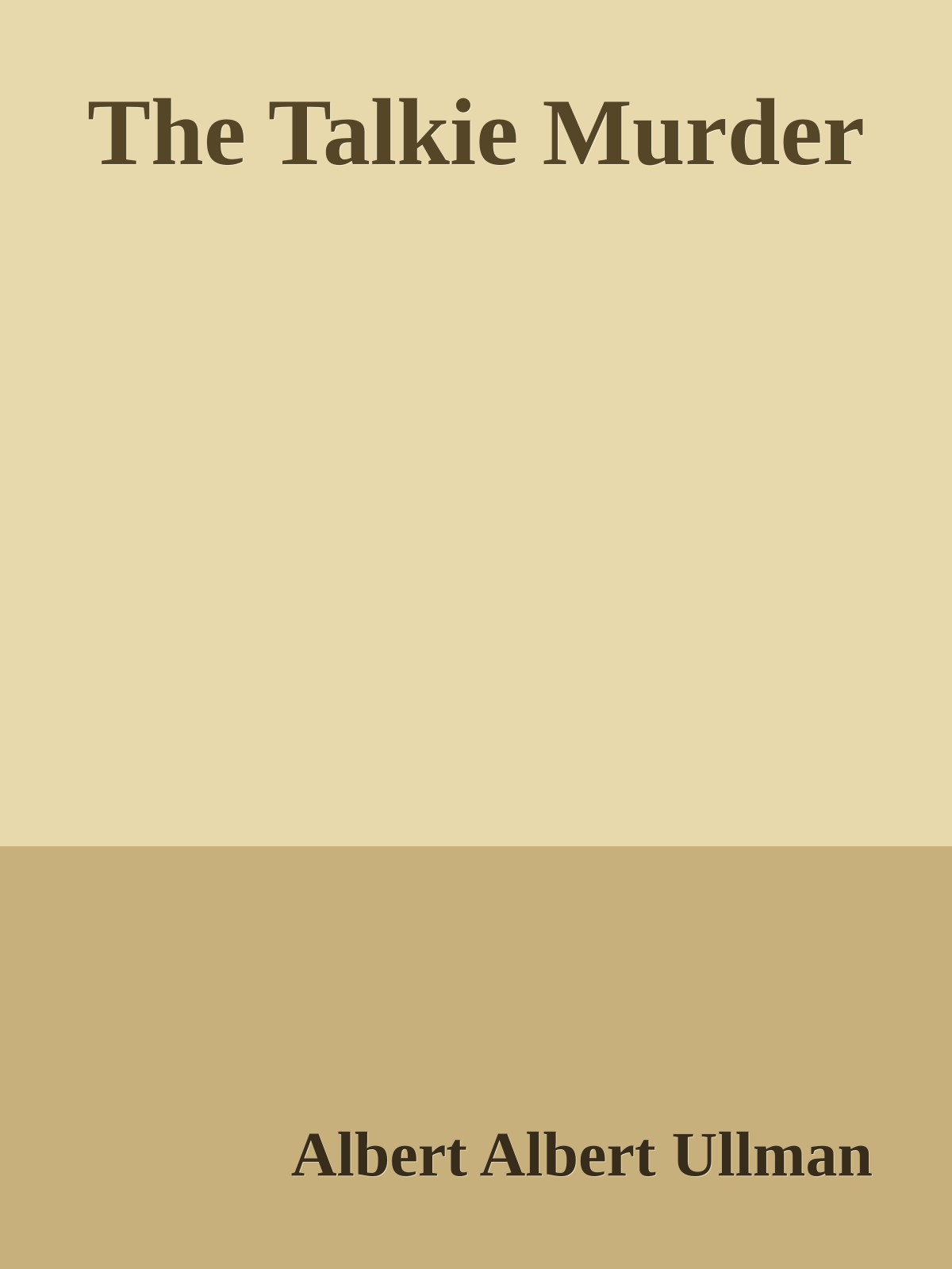 The Talkie Murder