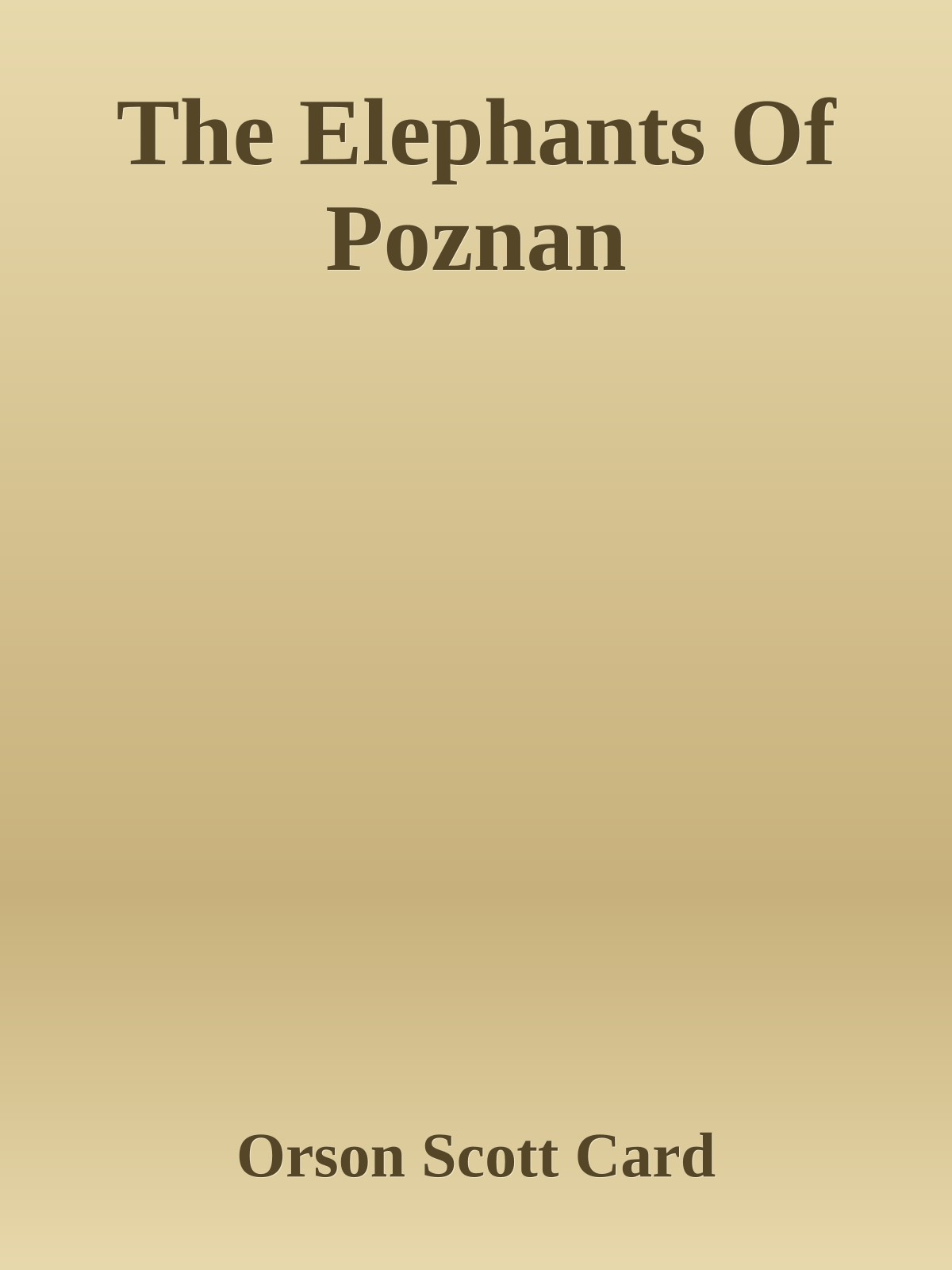 The Elephants Of Poznan