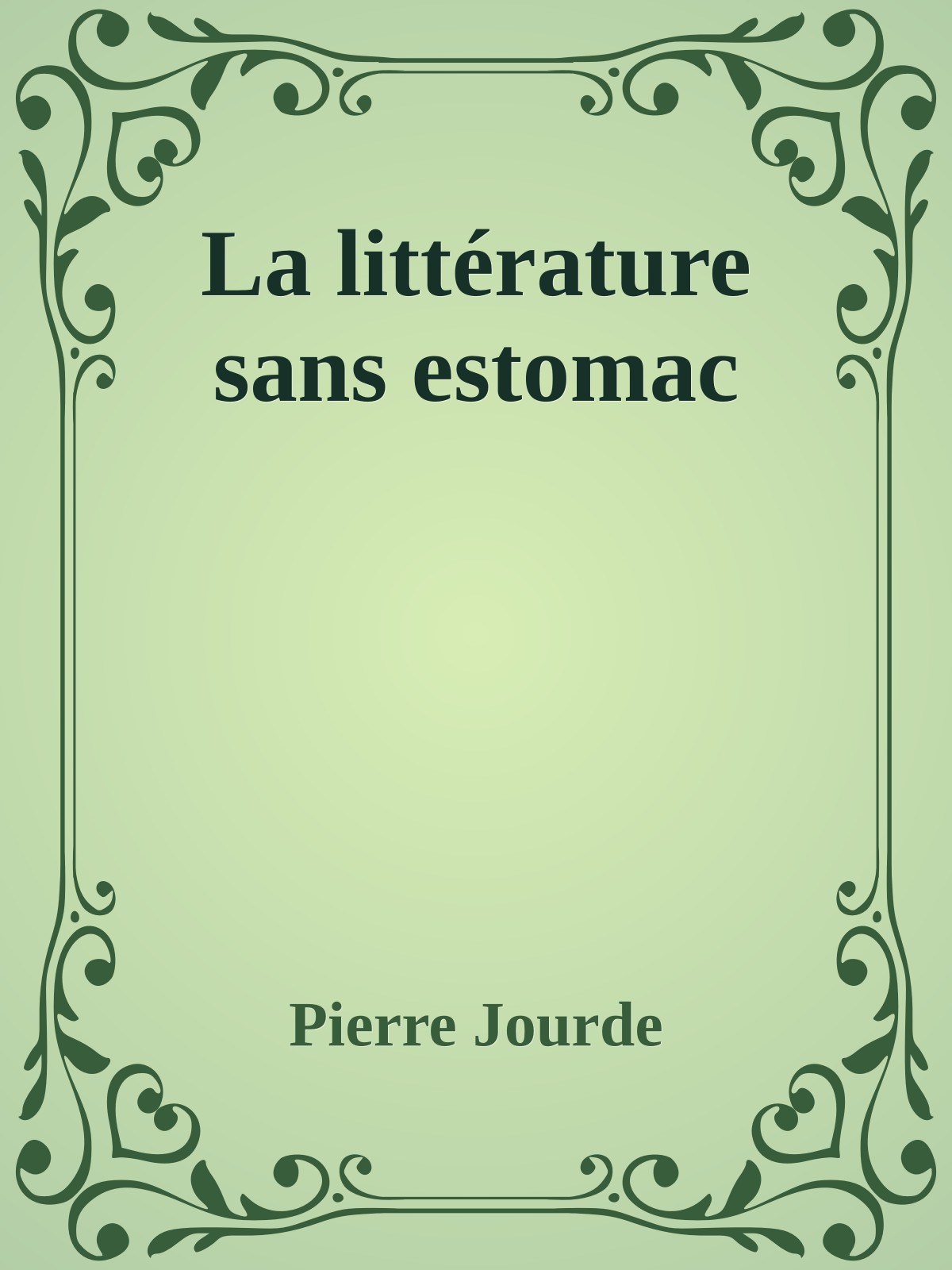 La littérature sans estomac