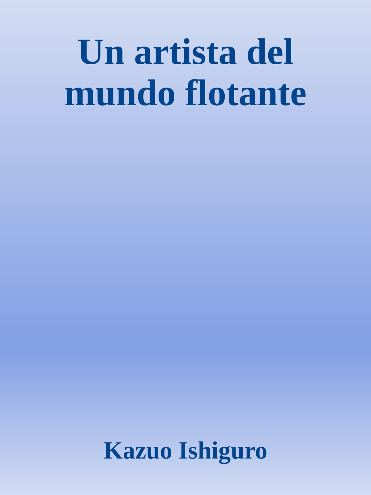 Un artista del mundo flotante