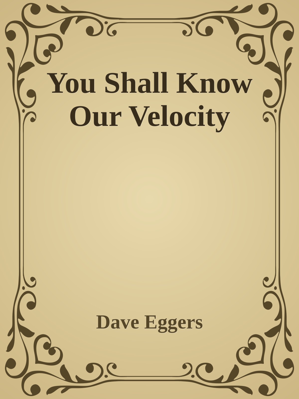 You Shall Know Our Velocity
