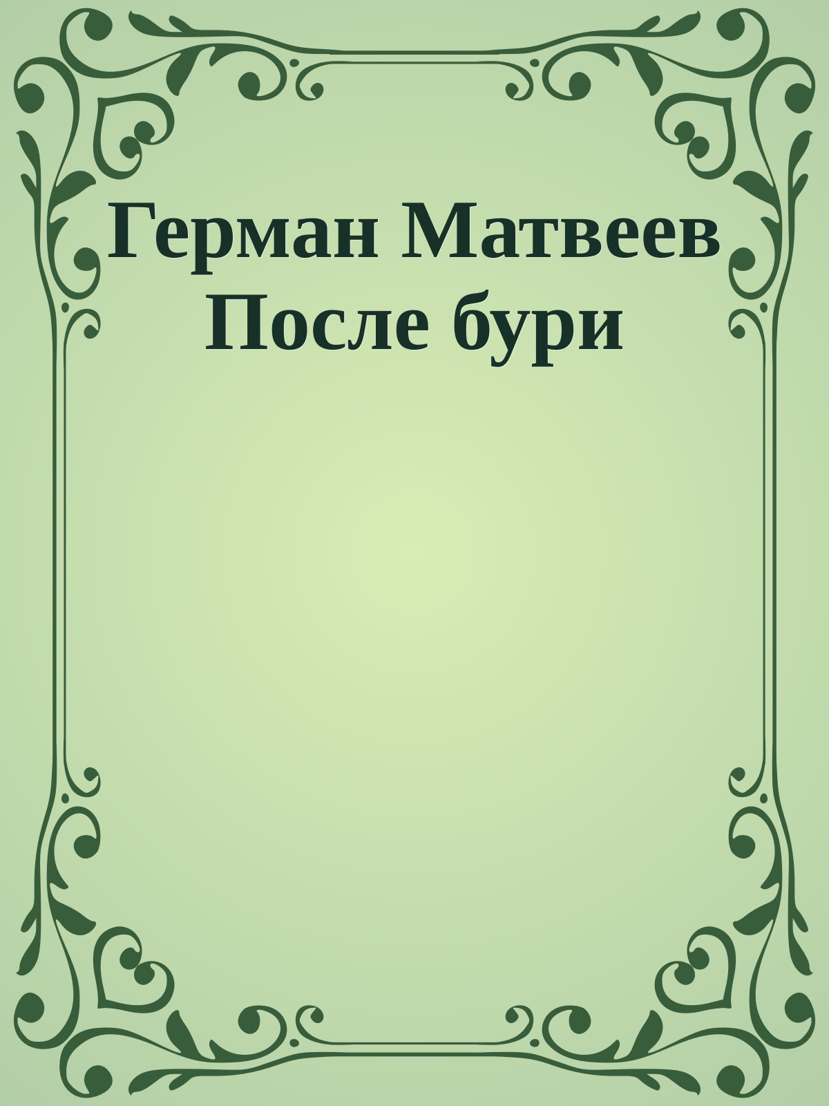 Герман Матвеев После бури
